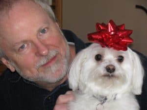 My husband, and our sweet girl dog.